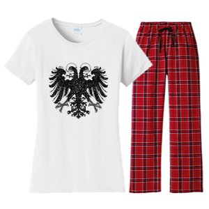 Holy Roman Empire Banner Flag Double Headed Eagle Women's Flannel Pajama Set