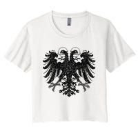 Holy Roman Empire Banner Flag Double Headed Eagle Women's Crop Top Tee