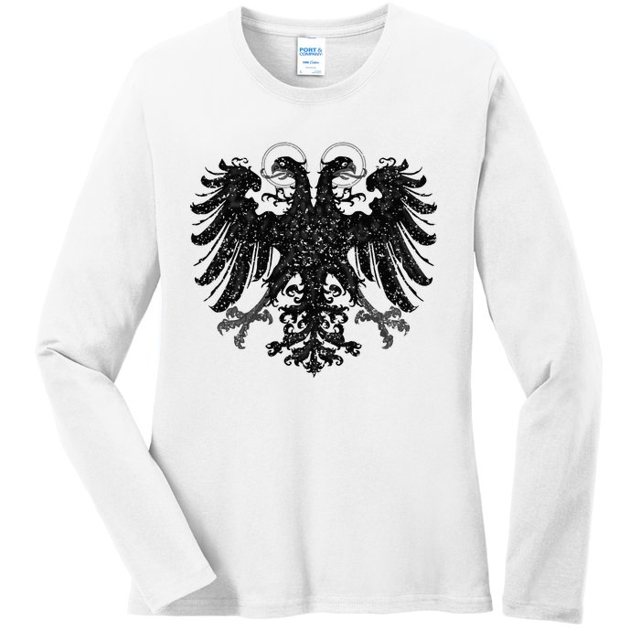 Holy Roman Empire Banner Flag Double Headed Eagle Ladies Long Sleeve Shirt