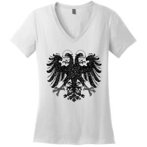 Holy Roman Empire Banner Flag Double Headed Eagle Women's V-Neck T-Shirt