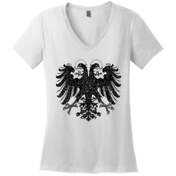 Holy Roman Empire Banner Flag Double Headed Eagle Women's V-Neck T-Shirt