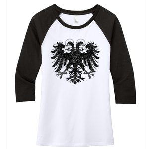 Holy Roman Empire Banner Flag Double Headed Eagle Women's Tri-Blend 3/4-Sleeve Raglan Shirt