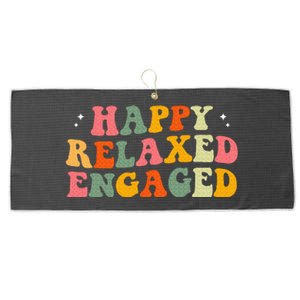 Happy Relaxed Engaged Large Microfiber Waffle Golf Towel