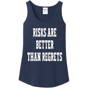 Happy Retro Funny Motivational Risks Are Better Than Regrets Ladies Essential Tank