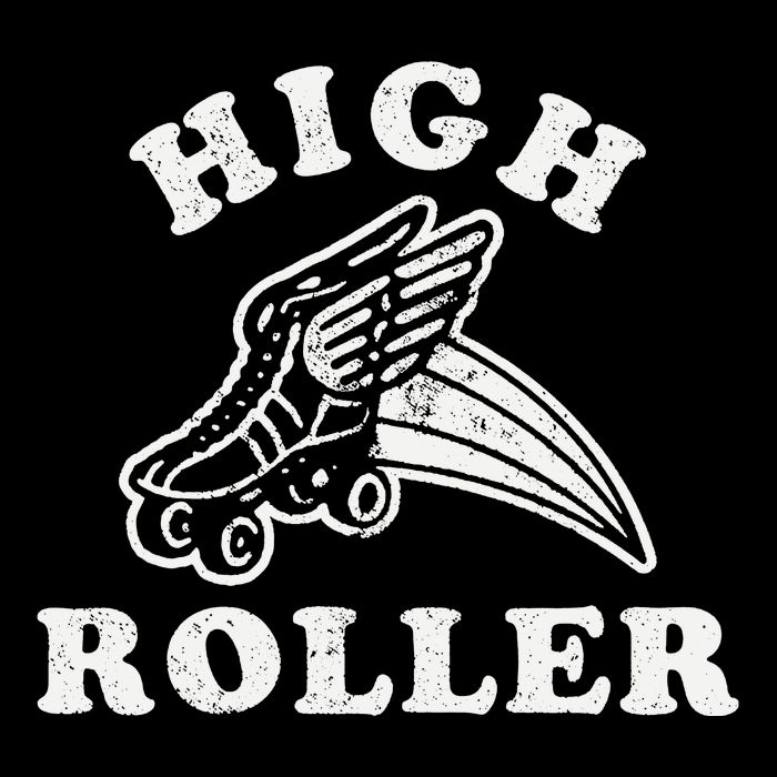 High Roller Funny Roller Skating Meme Cropped Pullover Crew