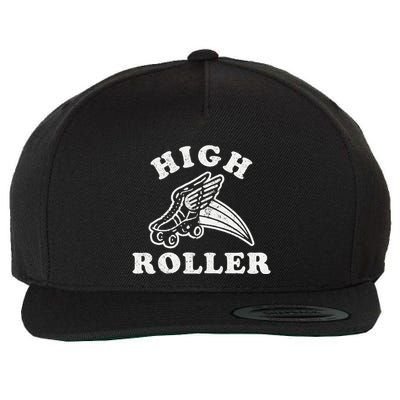 High Roller Funny Roller Skating Meme Wool Snapback Cap