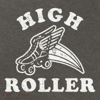 High Roller Funny Roller Skating Meme Cotton Canvas Backpack