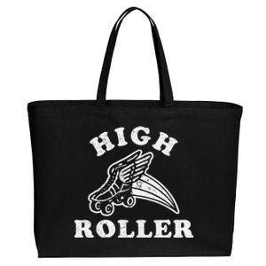 High Roller Funny Roller Skating Meme Cotton Canvas Jumbo Tote