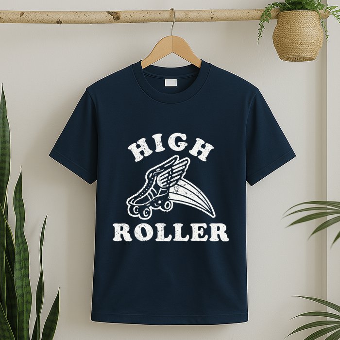 High Roller Funny Roller Skating Meme T-Shirt