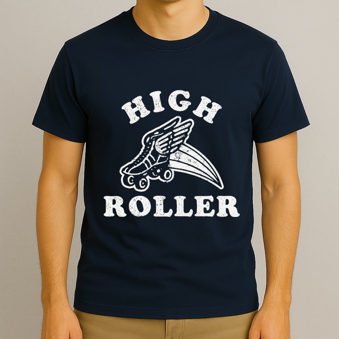 High Roller Funny Roller Skating Meme T-Shirt