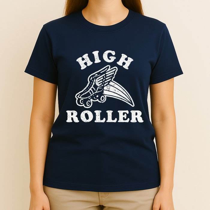 High Roller Funny Roller Skating Meme T-Shirt