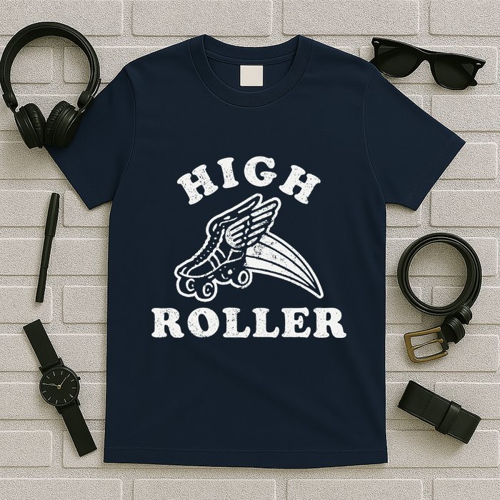 High Roller Funny Roller Skating Meme T-Shirt