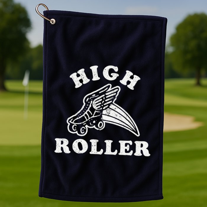 High Roller Funny Roller Skating Meme Golf Towel