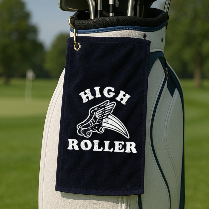 High Roller Funny Roller Skating Meme Golf Towel