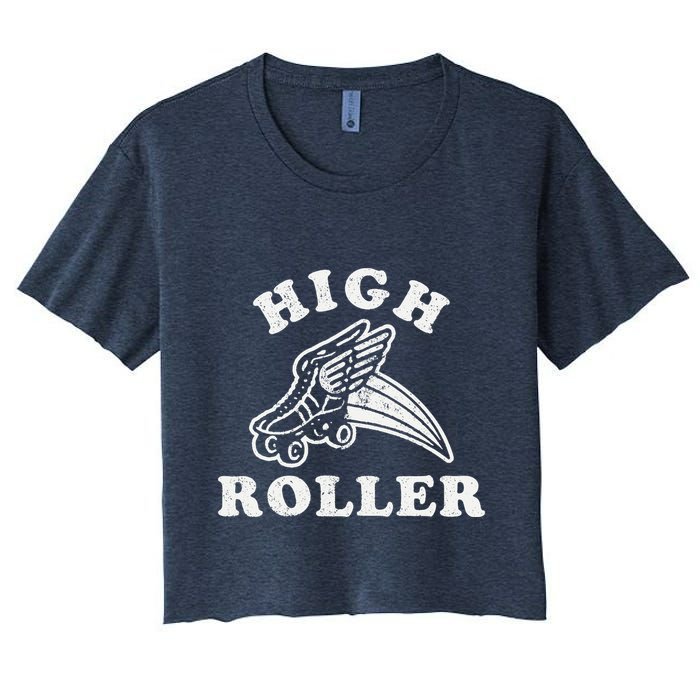 High Roller Funny Roller Skating Meme Crop Top