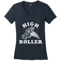 High Roller Funny Roller Skating Meme Women's V-Neck T-Shirt