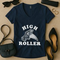 High Roller Funny Roller Skating Meme Women's V-Neck T-Shirt