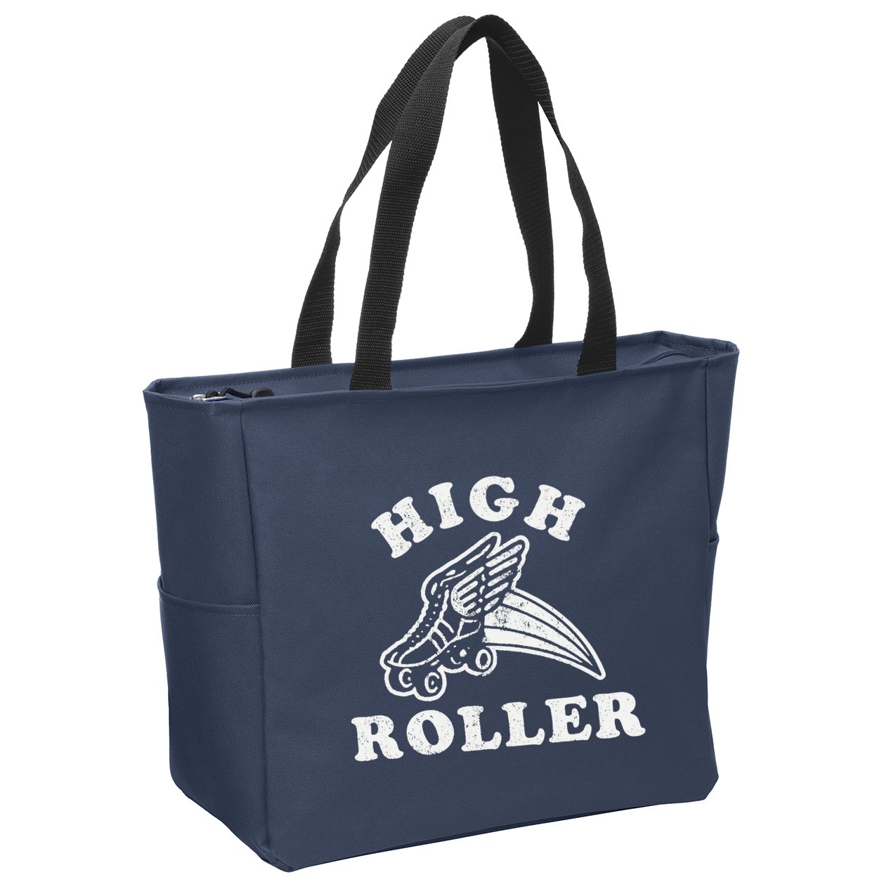 High Roller Funny Roller Skating Meme Zip Tote Bag