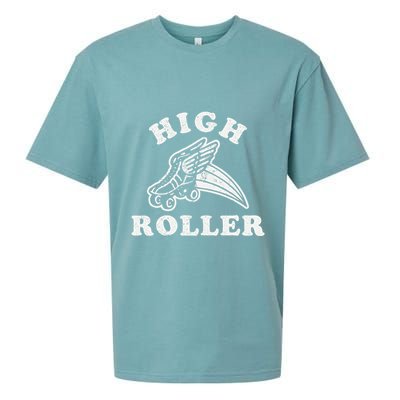 High Roller Funny Roller Skating Meme Sueded Cloud Jersey T-Shirt