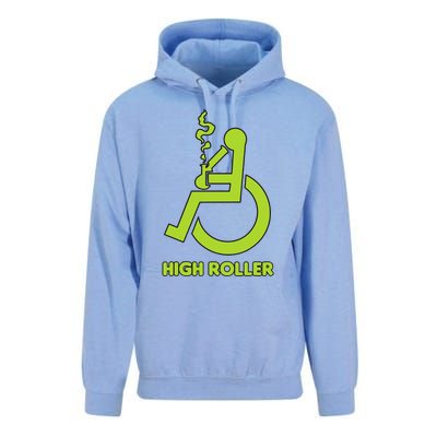 High Roller Funny Joke For People In A Wheelchair Unisex Surf Hoodie