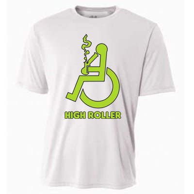 High Roller Funny Joke For People In A Wheelchair Cooling Performance Crew T-Shirt