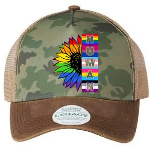 Human Rainbow Flower LGBT Pride Legacy Tie Dye Trucker Hat