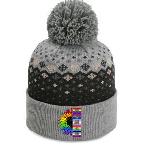 Human Rainbow Flower LGBT Pride The Baniff Cuffed Pom Beanie