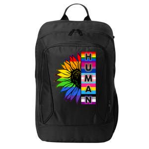 Human Rainbow Flower LGBT Pride City Backpack