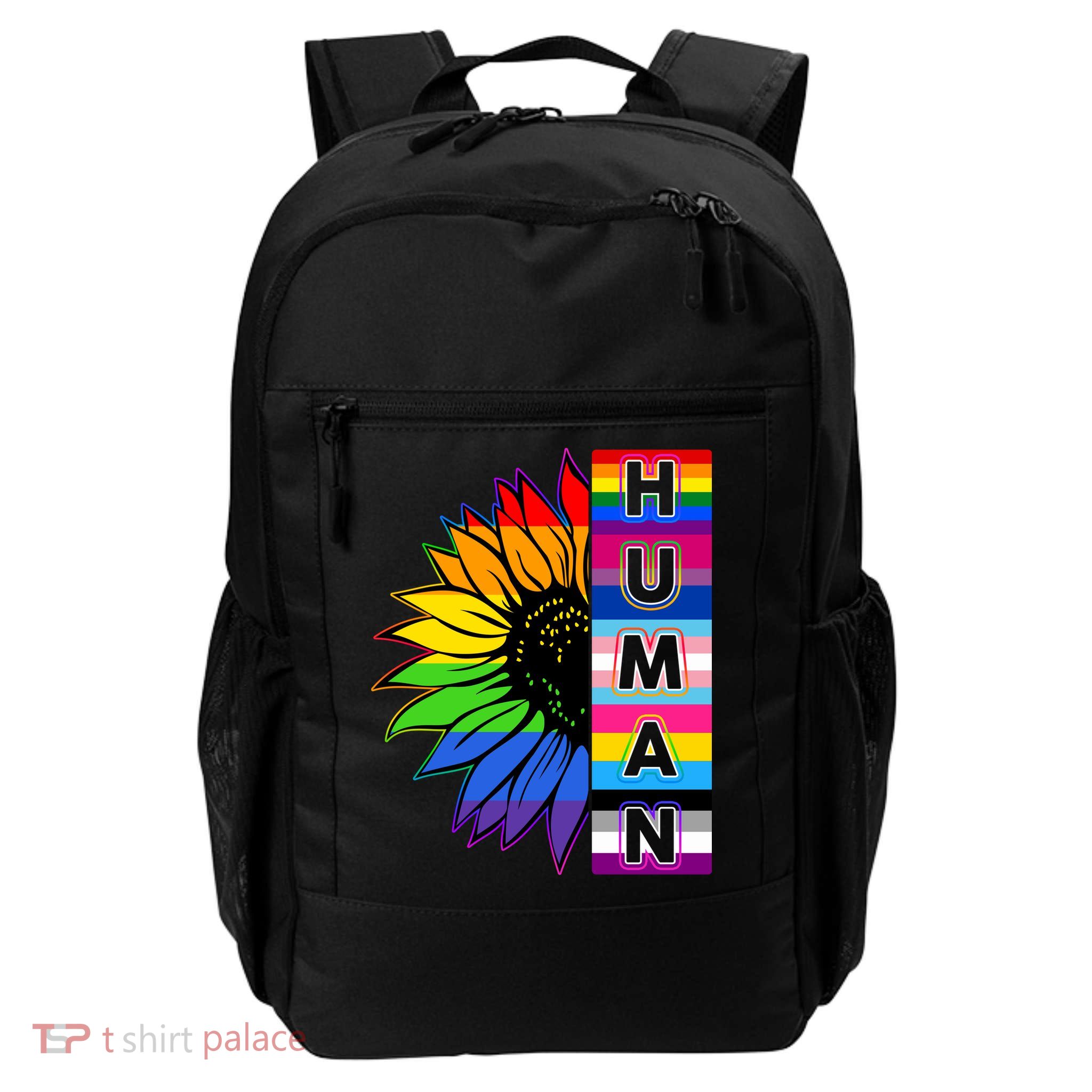 Human Rainbow Flower LGBT Pride Backpack