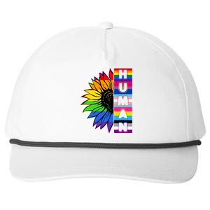 Human Rainbow Flower LGBT Pride Snapback Five-Panel Rope Hat