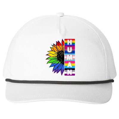 Human Rainbow Flower LGBT Pride Snapback Five-Panel Rope Hat