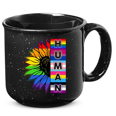 Human Rainbow Flower LGBT Pride 15oz Campfire Ceramic Mug