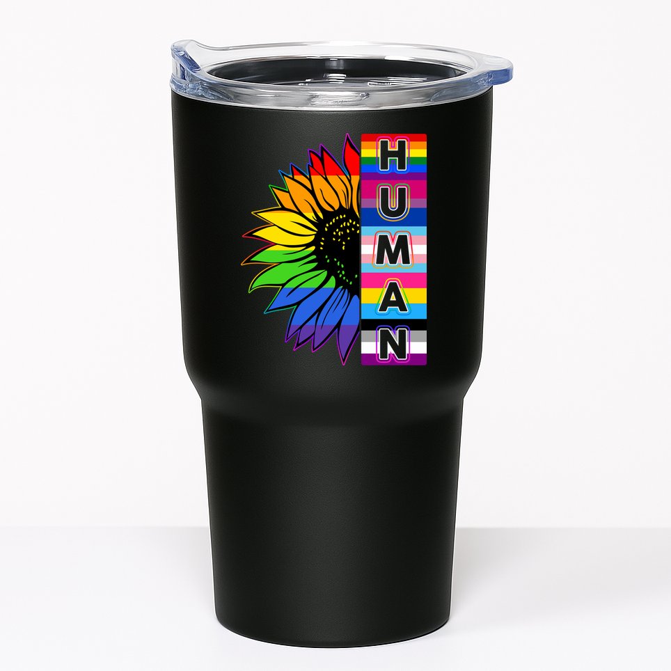 Human Rainbow Flower LGBT Pride Tumbler