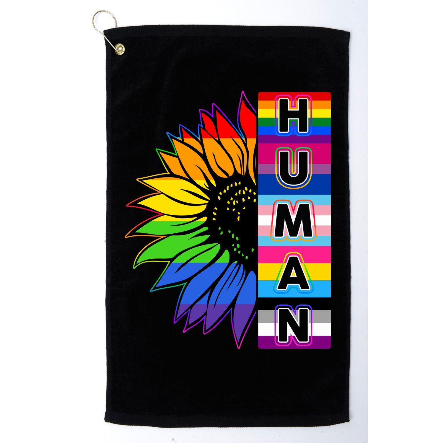 Human Rainbow Flower LGBT Pride Golf Towel