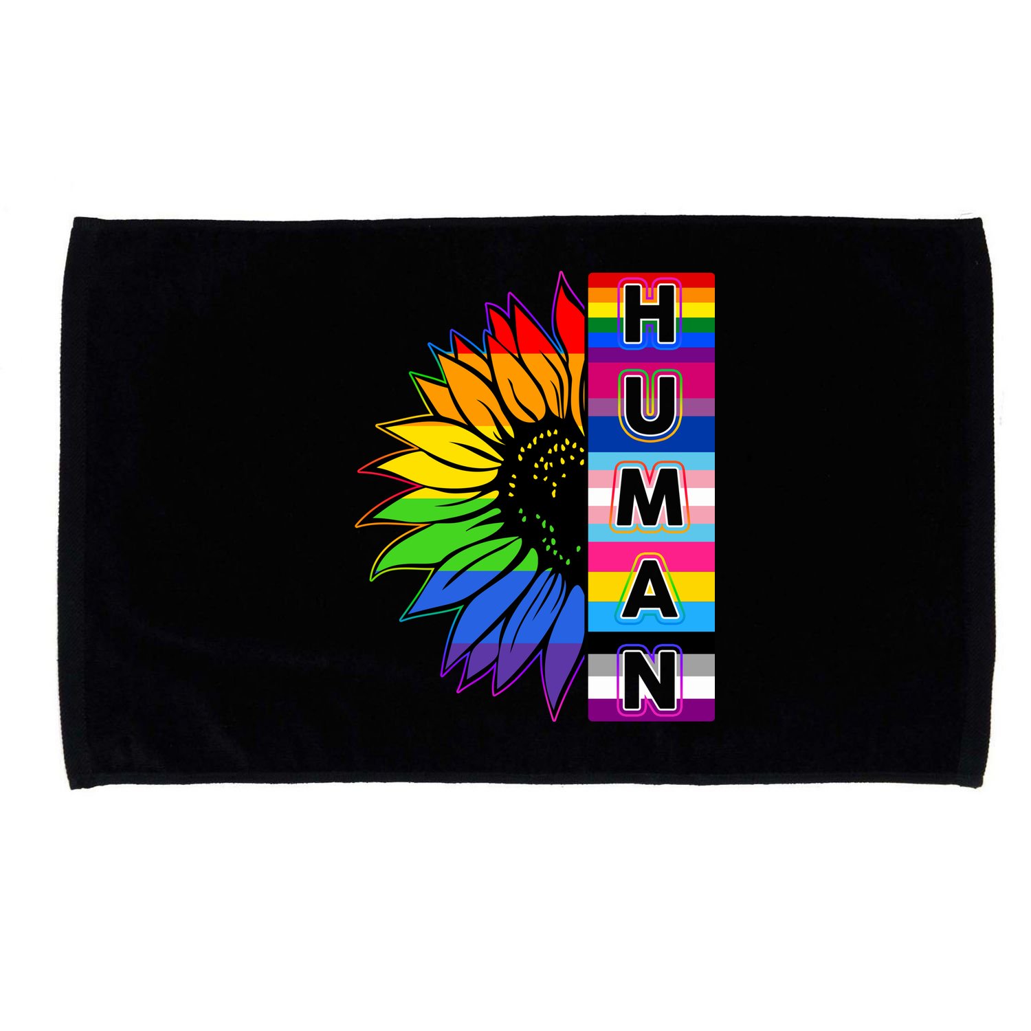 Human Rainbow Flower LGBT Pride Microfiber Hand Towel