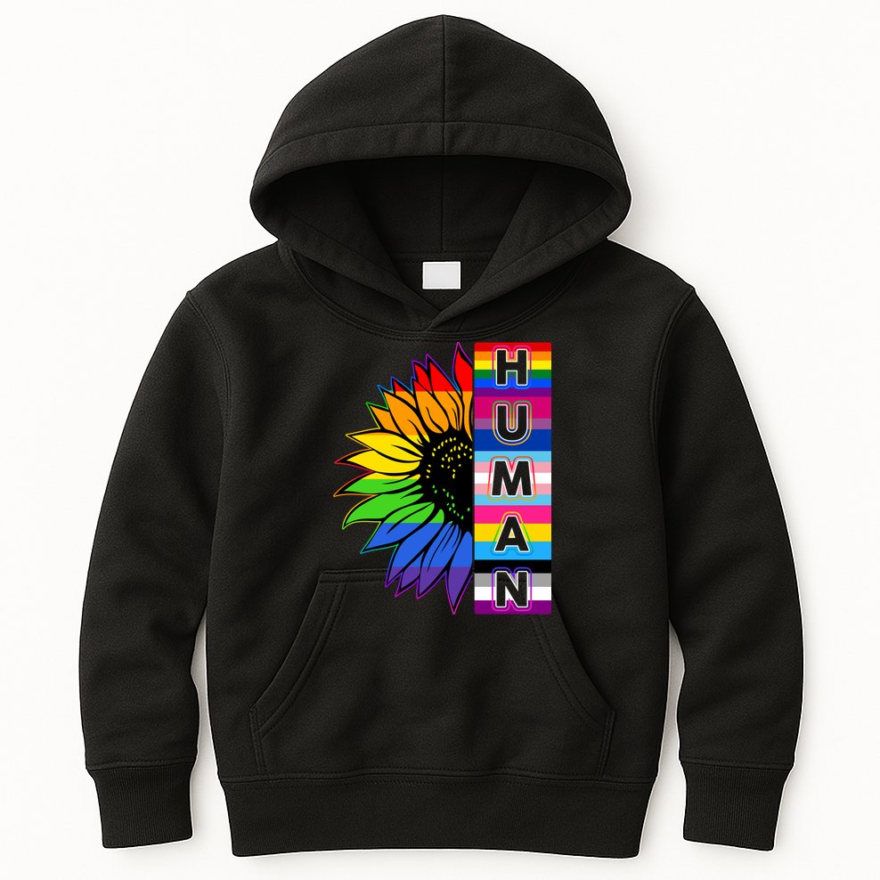 Human Rainbow Flower LGBT Pride Kids Hoodie