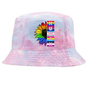 Human Rainbow Flower LGBT Pride Tie-Dyed Bucket Hat