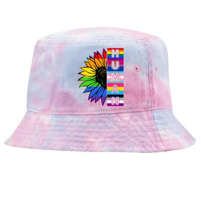 Human Rainbow Flower LGBT Pride Tie-Dyed Bucket Hat