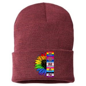 Human Rainbow Flower LGBT Pride Sustainable Knit Beanie