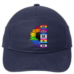 Human Rainbow Flower LGBT Pride 7-Panel Snapback Hat