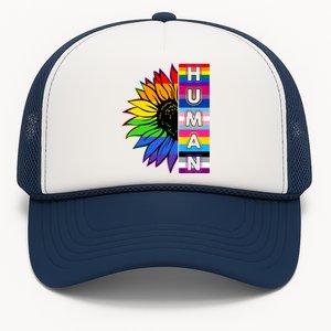 Human Rainbow Flower LGBT Pride Trucker Hat