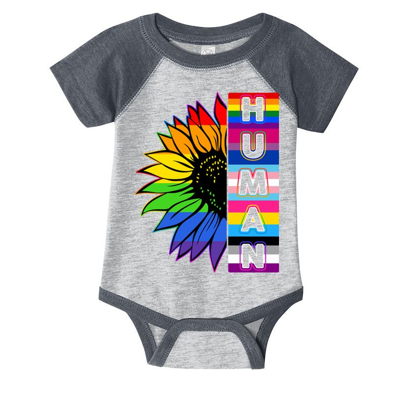 Human Rainbow Flower LGBT Pride Infant Baby Jersey Bodysuit