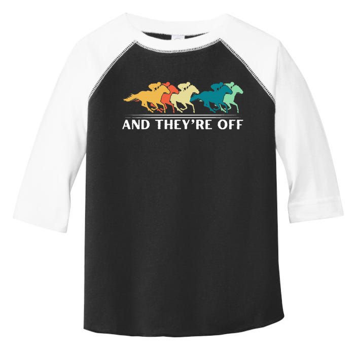 Horse Racing Funny And TheyRe Off Horse Racing Toddler Fine Jersey T-Shirt