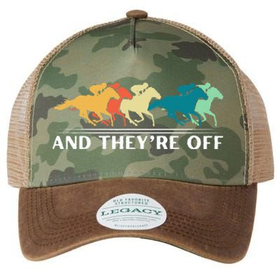 Horse Racing Funny And TheyRe Off Horse Racing Legacy Tie Dye Trucker Hat