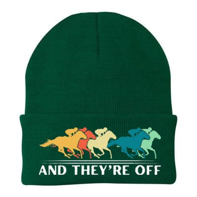 Horse Racing Funny And TheyRe Off Horse Racing Knit Cap Winter Beanie