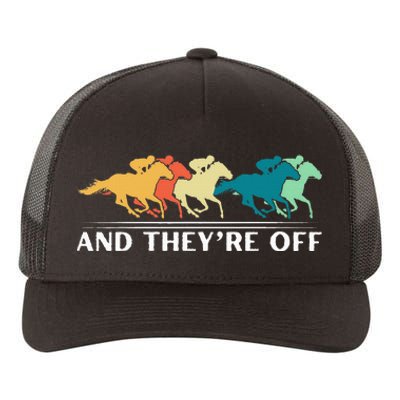 Horse Racing Funny And TheyRe Off Horse Racing Yupoong Adult 5-Panel Trucker Hat