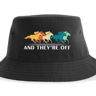 Horse Racing Funny And TheyRe Off Horse Racing Sustainable Bucket Hat