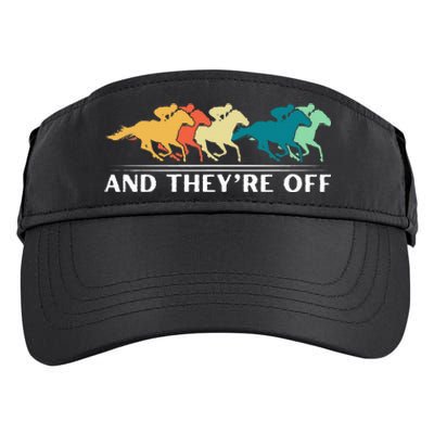 Horse Racing Funny And TheyRe Off Horse Racing Adult Drive Performance Visor