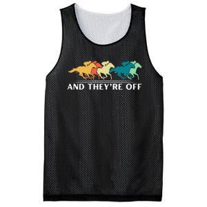 Horse Racing Funny And TheyRe Off Horse Racing Mesh Reversible Basketball Jersey Tank