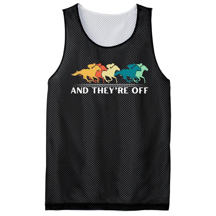 Horse Racing Funny And TheyRe Off Horse Racing Mesh Reversible Basketball Jersey Tank